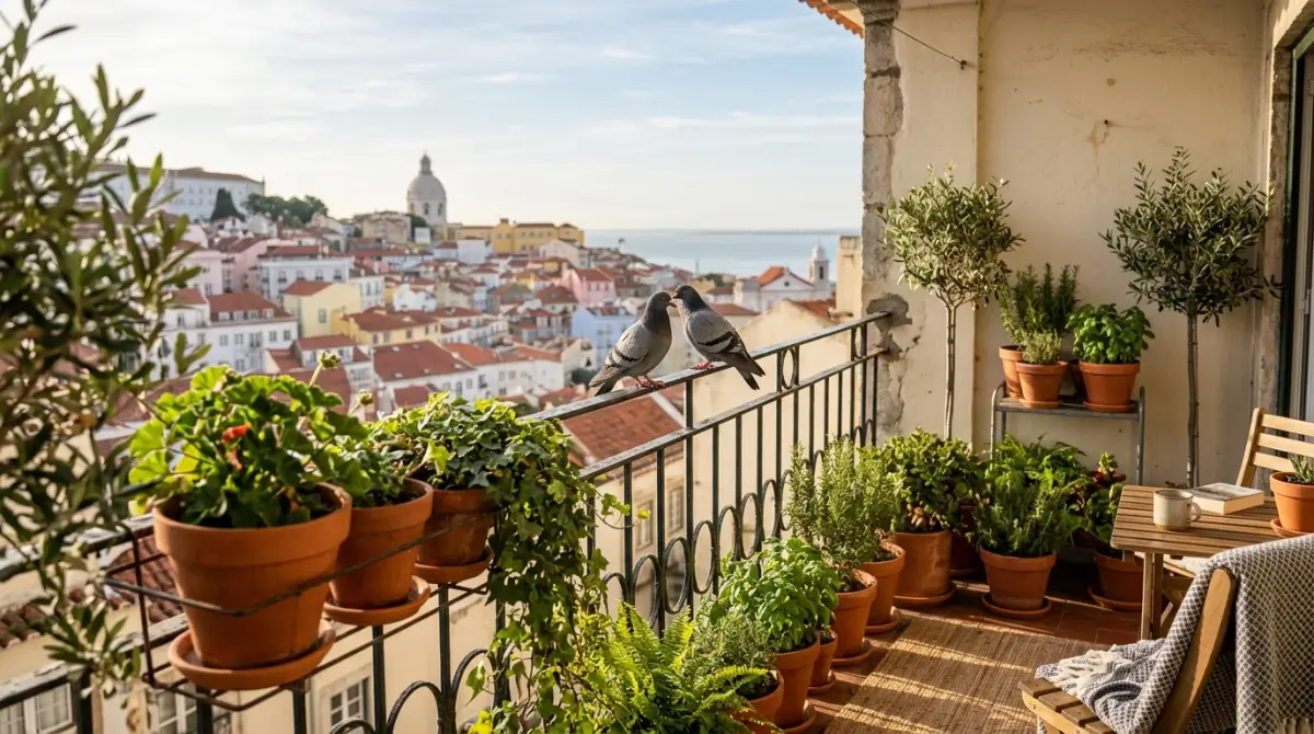 Tauben vom Balkon vertreiben — Methoden